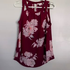 Candies Floral Print Sleeveless Blouse